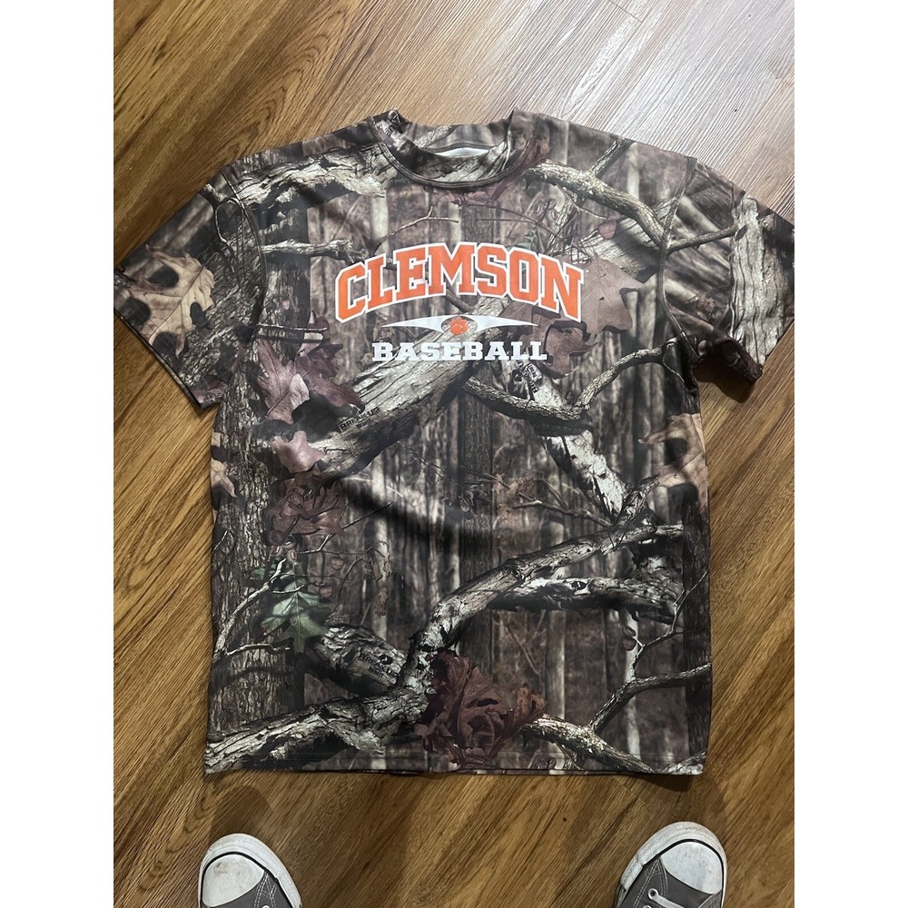 Clemson Baseball Russell Outdoors T Shirt Mens Large‎ Camouflage Crew
